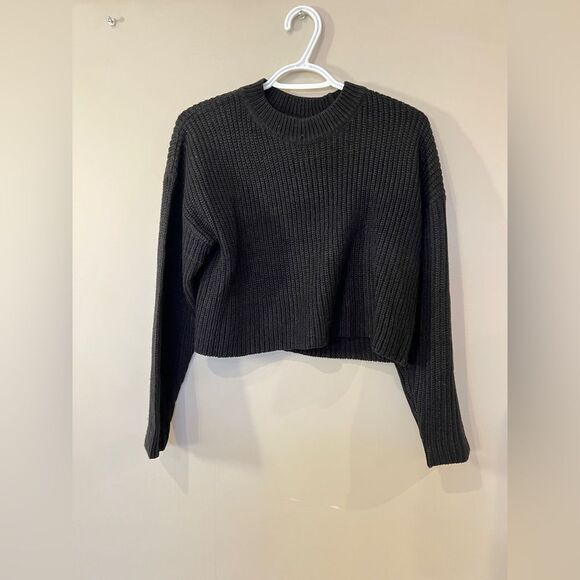refuge Sweaters - Refuge Charcoal Knit Sweater